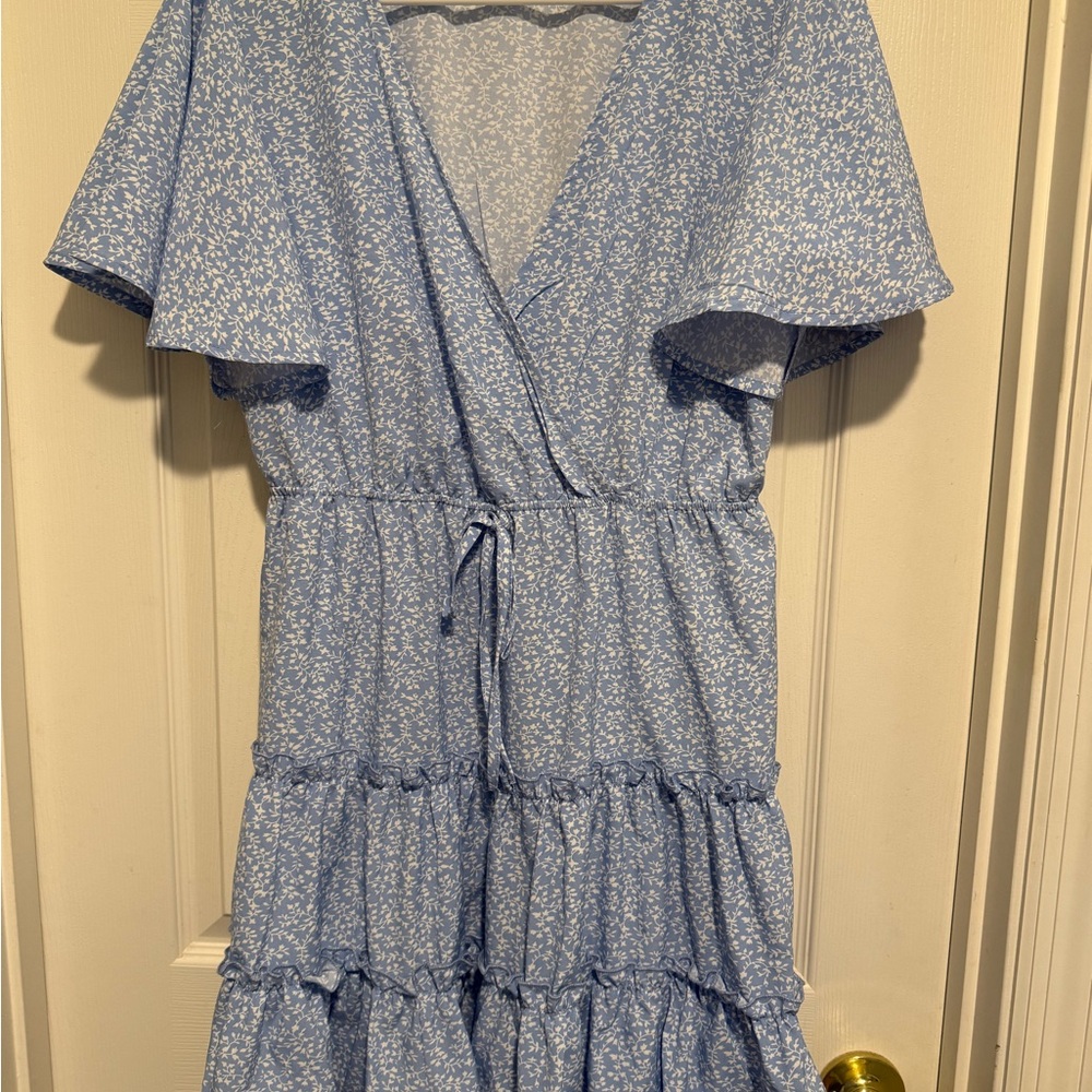 Shein Light Blue Floral Dress